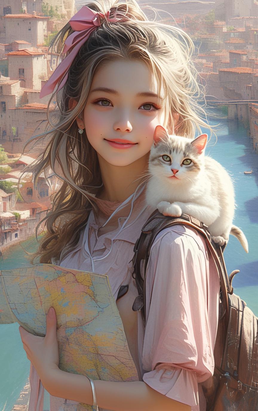 Natsuki_俏丽な少女と彼女のいたずらっ子の猫_117902645_p5