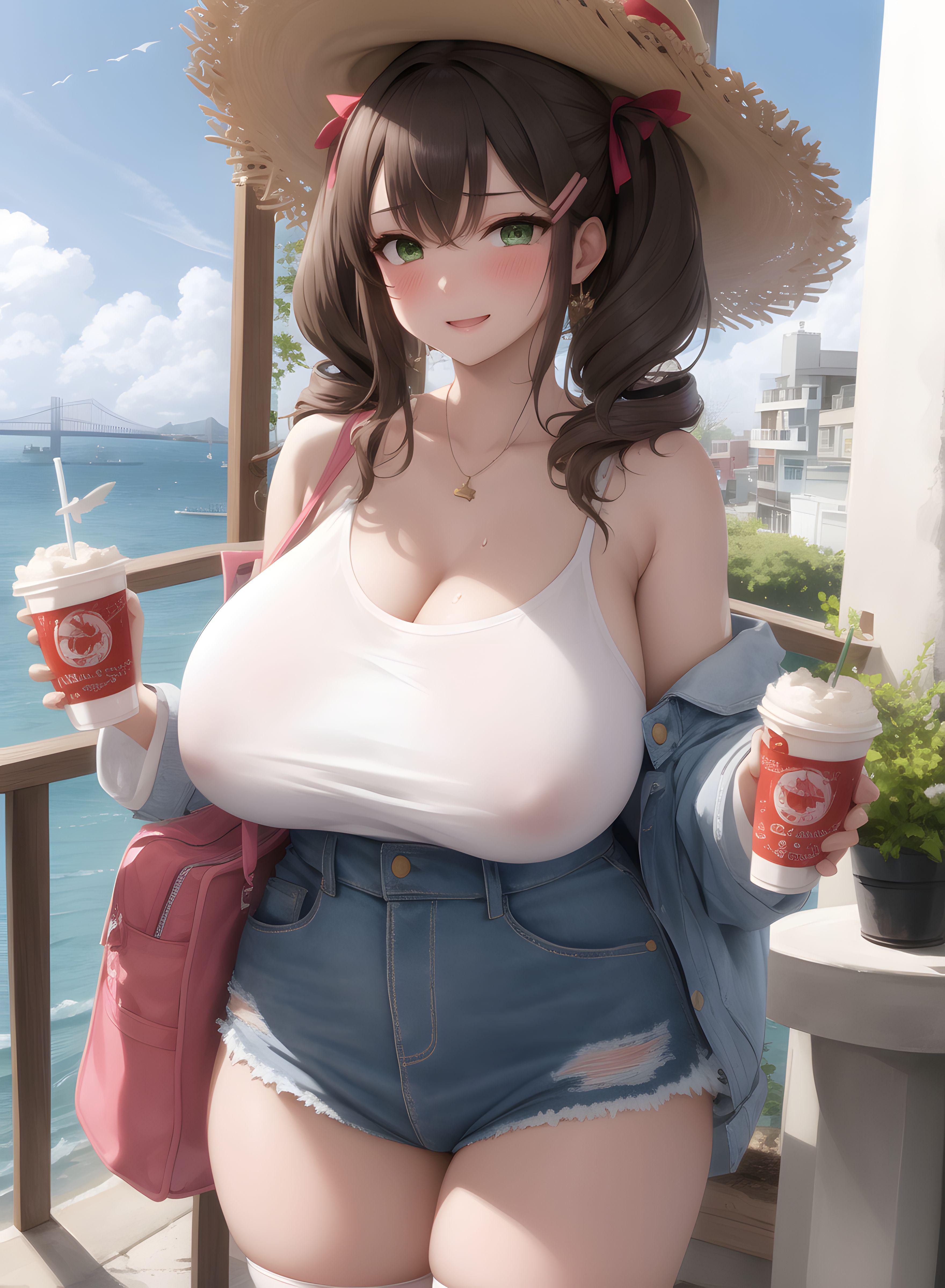 AI-Generator_【AI】茶髪碧眼少女／私服／透け服／爆乳３_112241774_p27