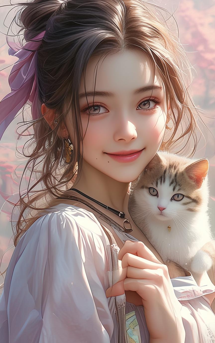 Natsuki_俏丽な少女と彼女のいたずらっ子の猫_117902645_p16