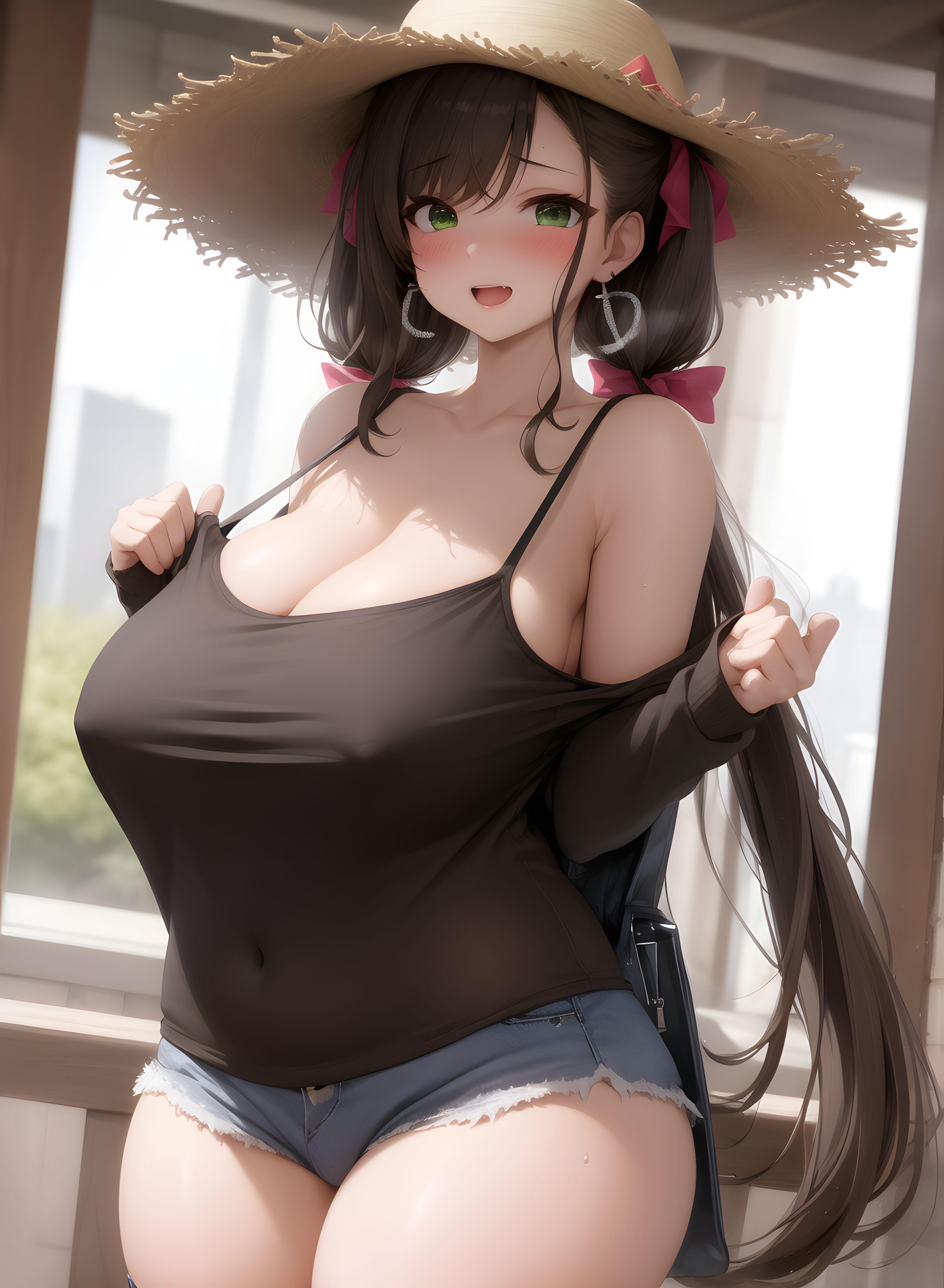 AI-Generator_【AI】茶髪碧眼少女／私服／透け服／爆乳_112075790_p28