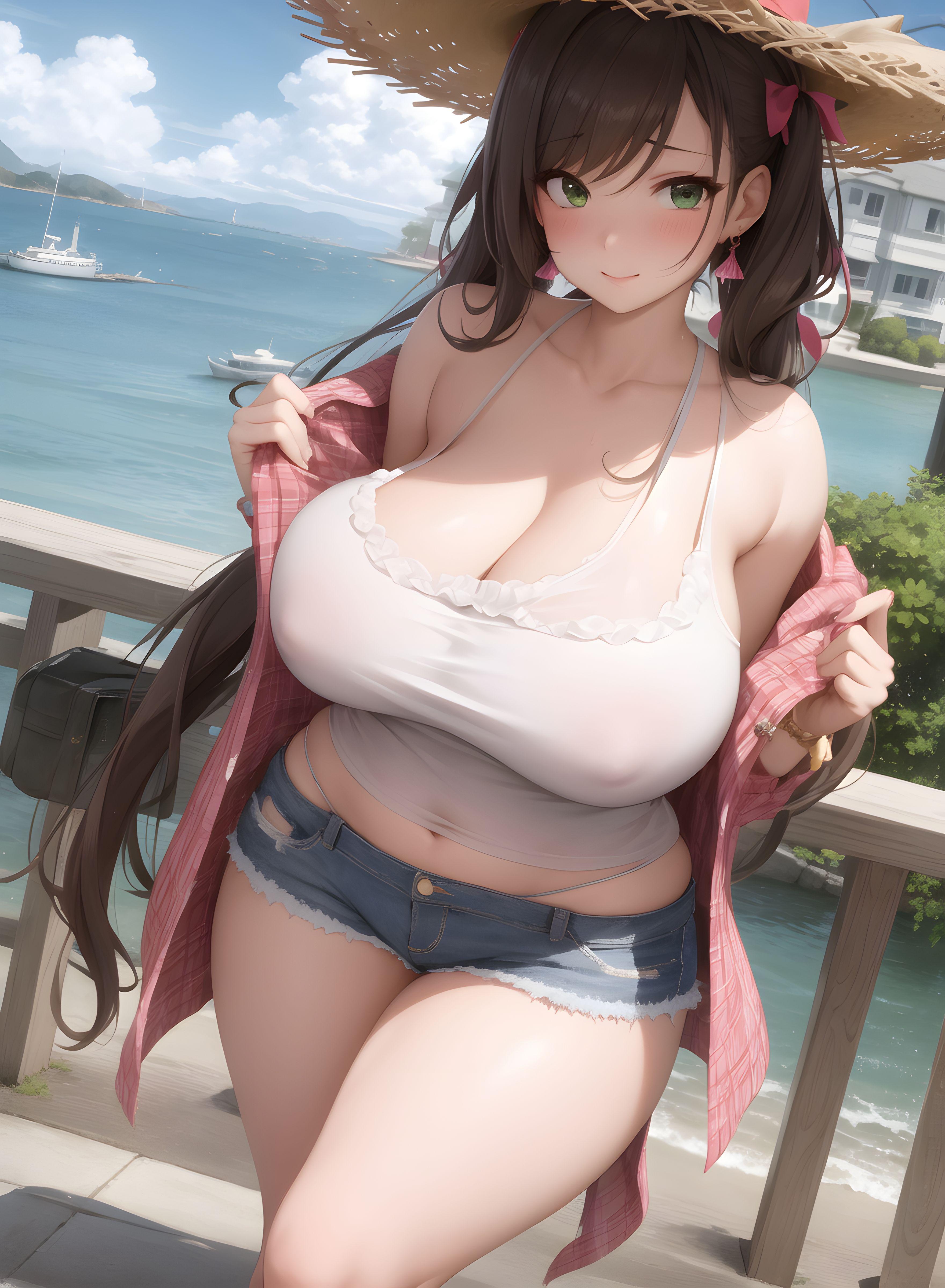 AI-Generator_【AI】茶髪碧眼少女／私服／透け服／爆乳３_112241774_p28
