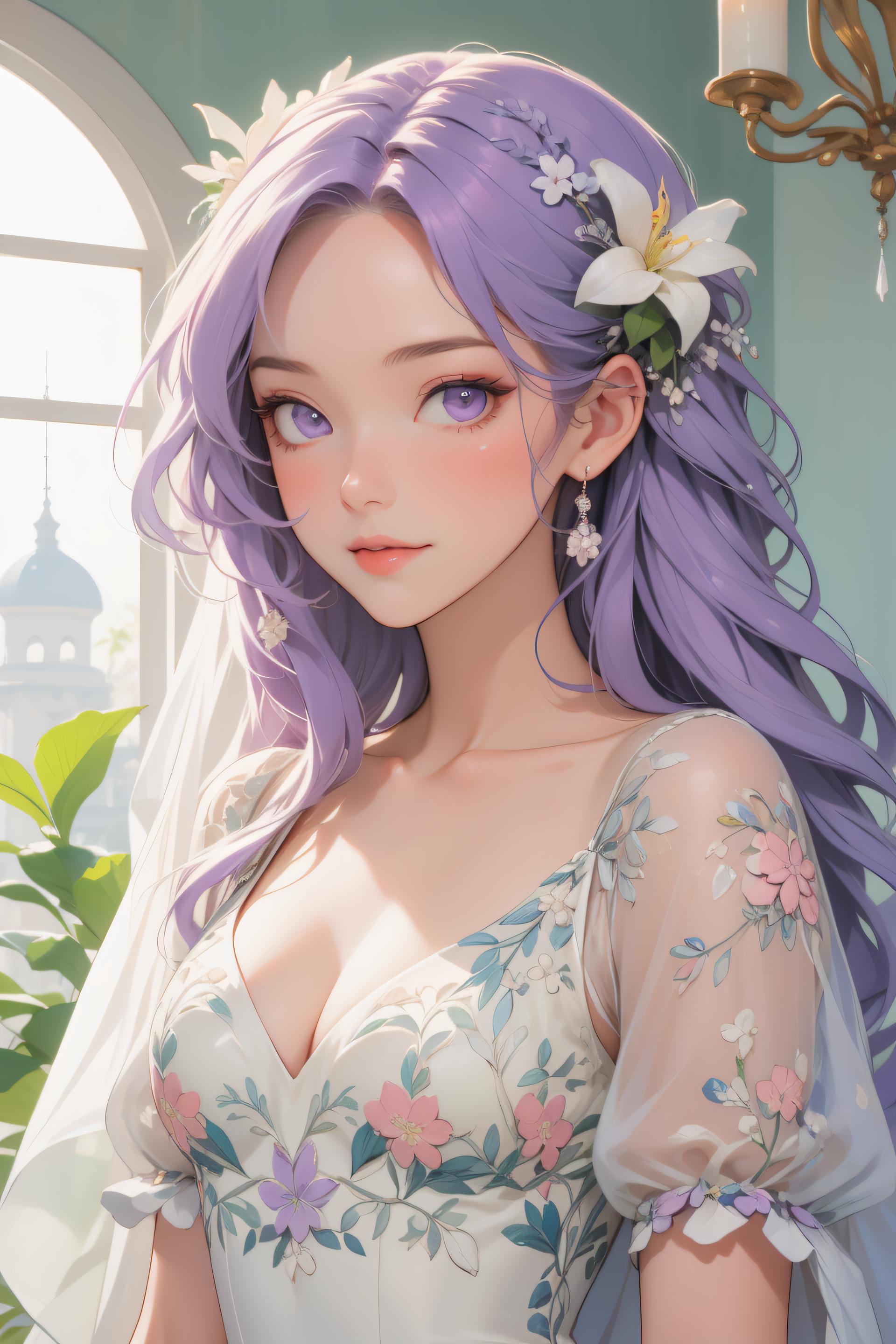 Sunday_Wang_紫发_柔美泡泡袖裙_117568267_p5
