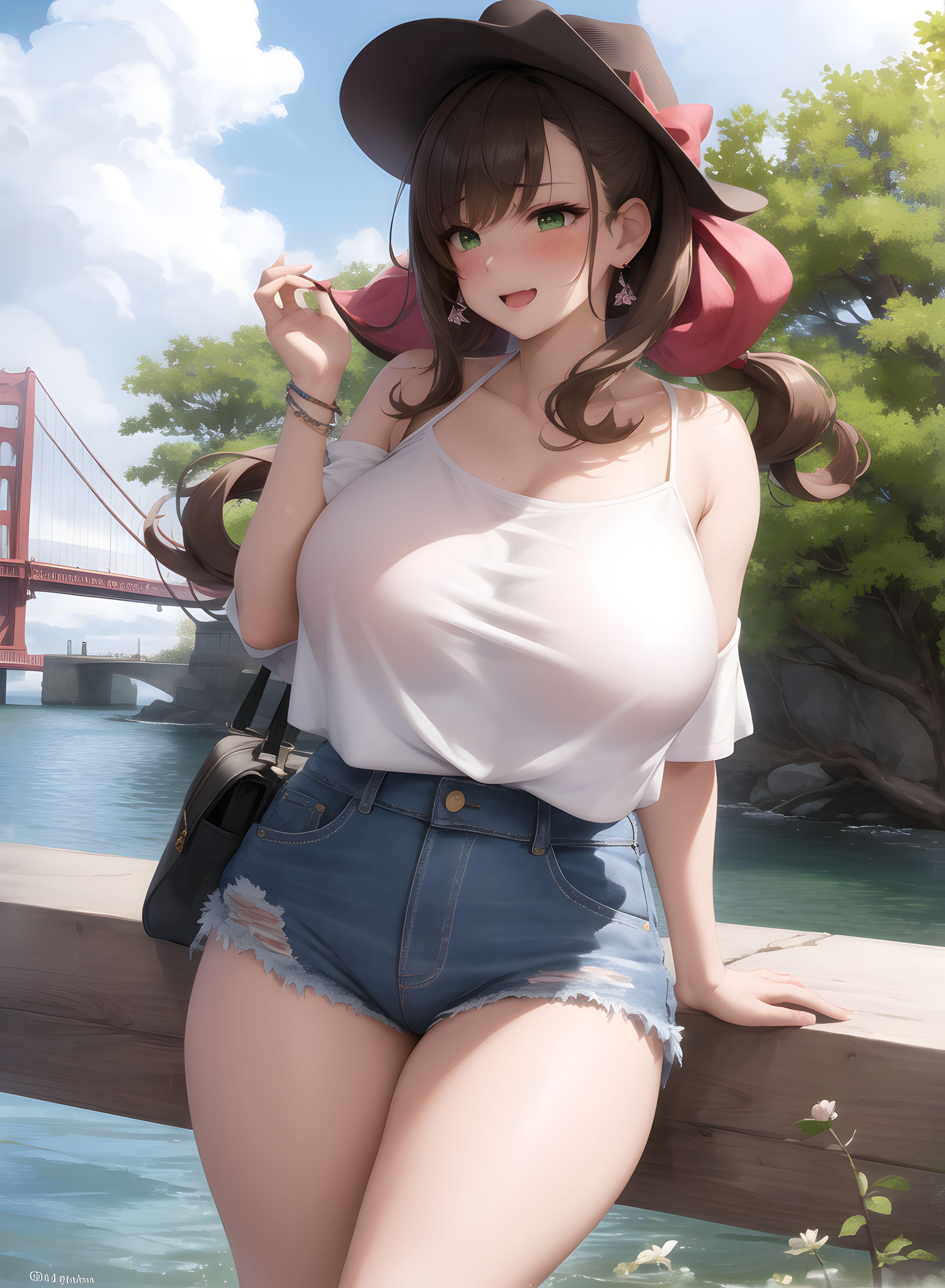 AI-Generator_【AI】茶髪碧眼少女／私服／透け服／爆乳３_112241774_p21