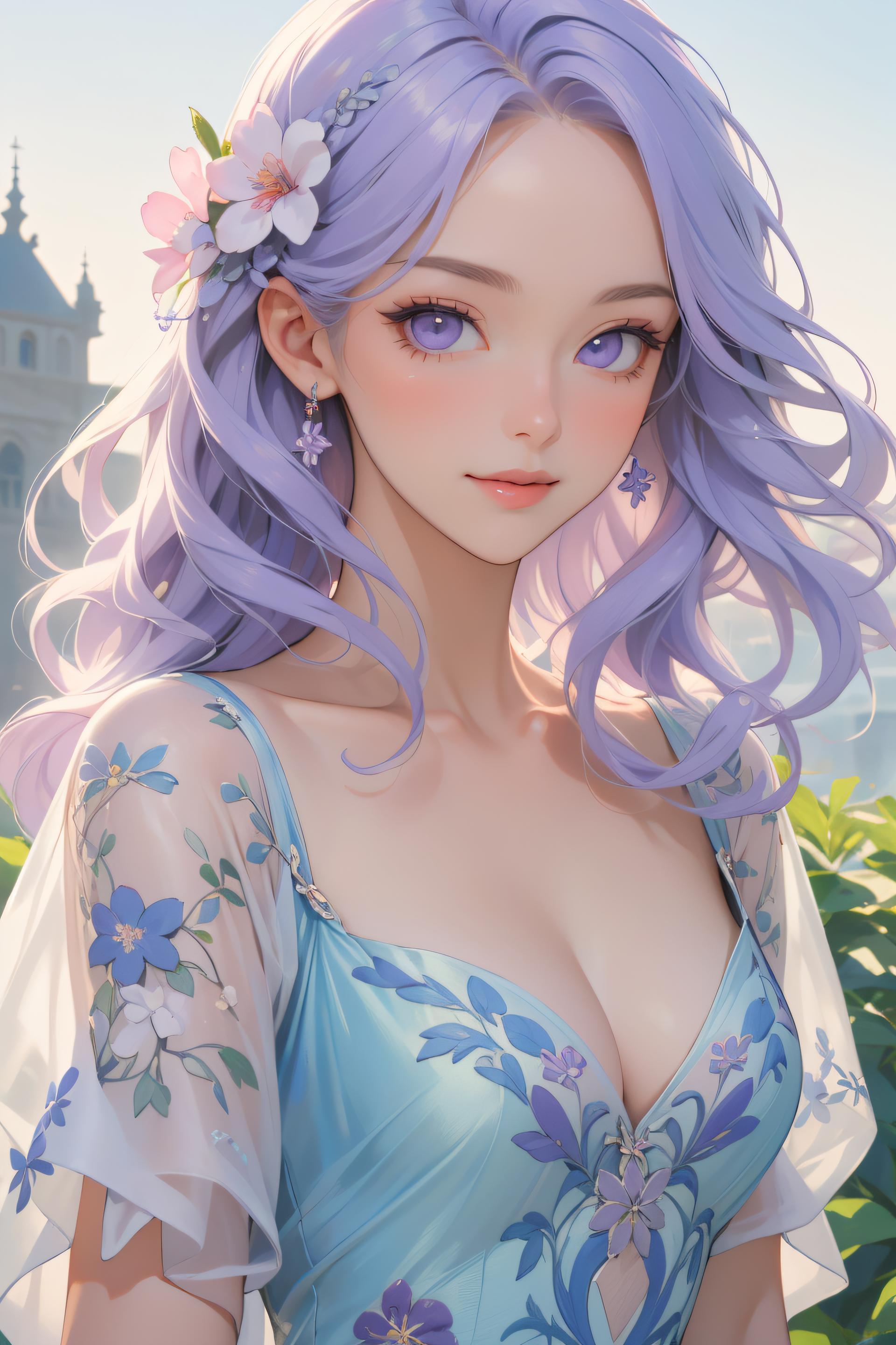 Sunday_Wang_紫发_柔美泡泡袖裙_117568267_p6