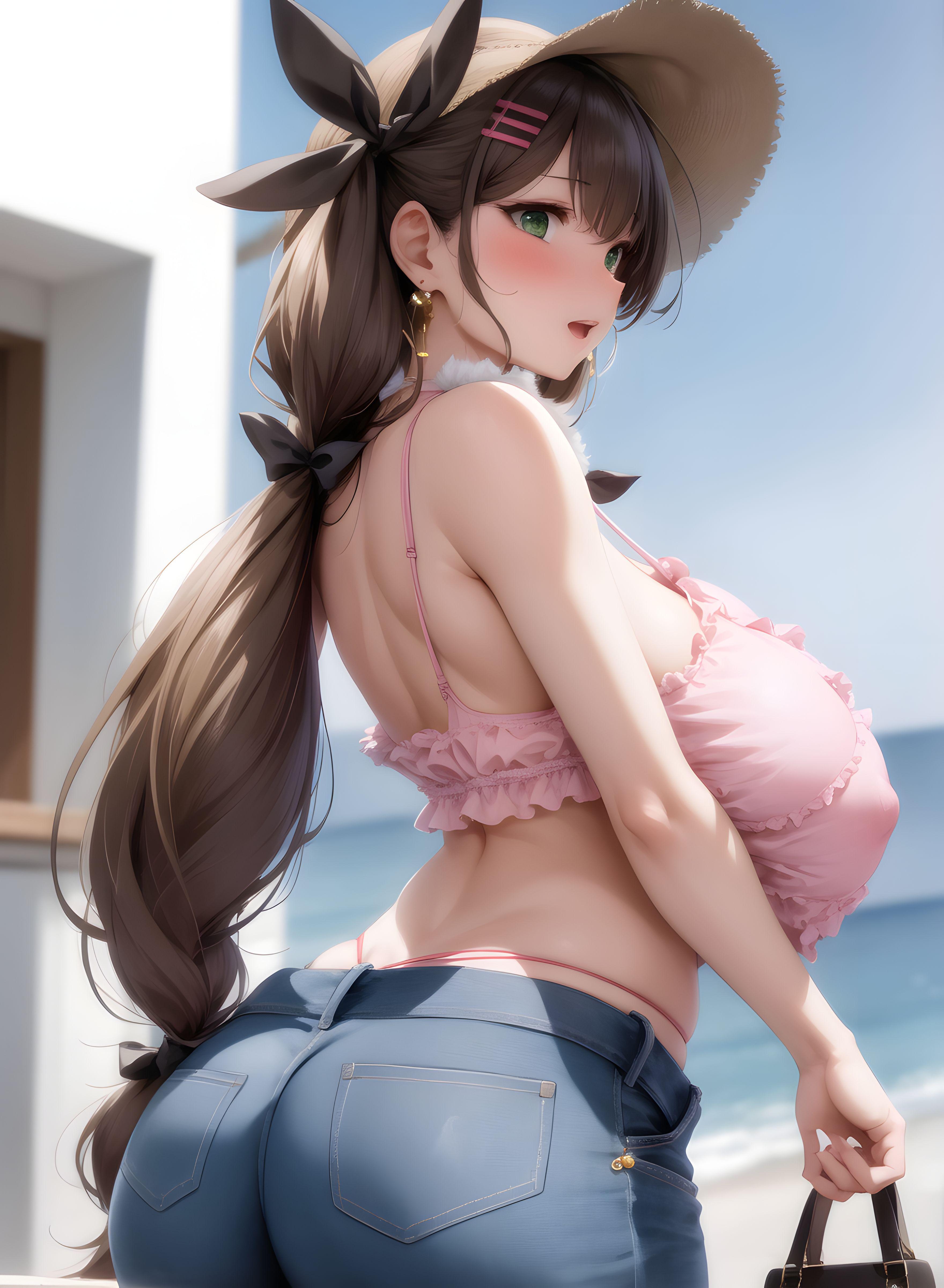 AI-Generator_【AI】茶髪碧眼少女／私服／透け服／爆乳２_112216020_p23