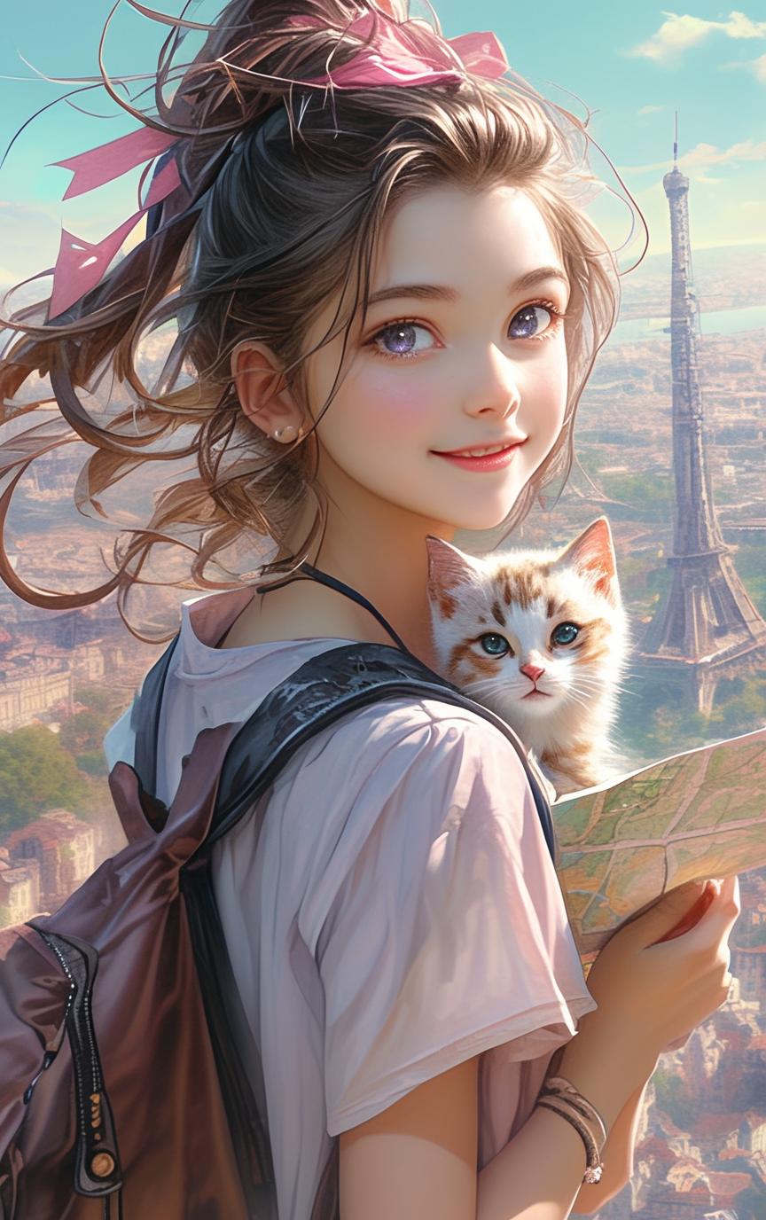 Natsuki_俏丽な少女と彼女のいたずらっ子の猫_117863881_p5