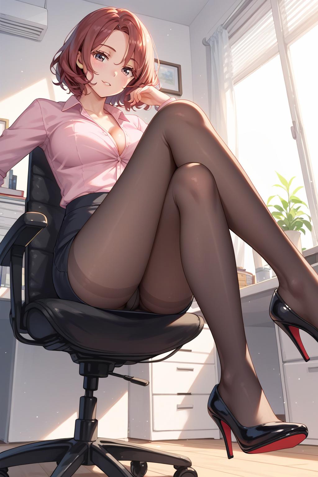 AIバブみ_黒パンスト美脚美女のAIイラスト_129523644_p0