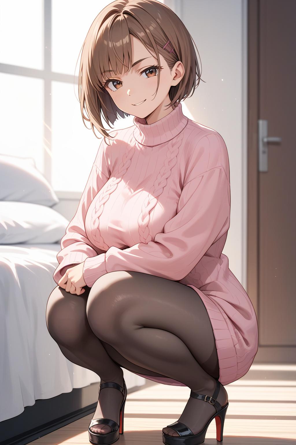 AIバブみ_黒パンスト美脚美女のAIイラスト_129994931_p0