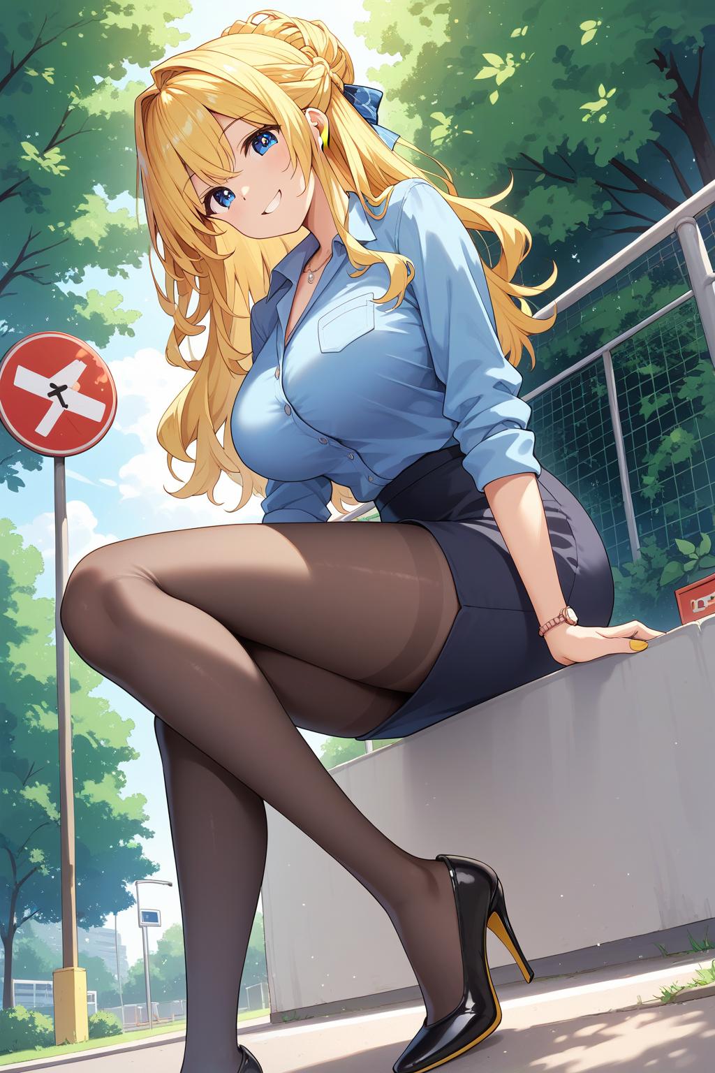 AIバブみ_黒パンスト美脚美女のAIイラスト_130076134_p2