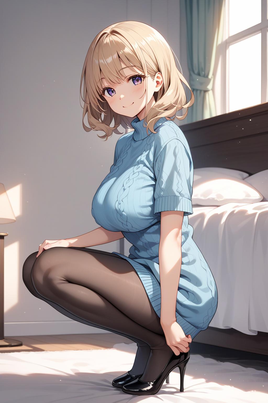 AIバブみ_黒パンスト美脚美女のAIイラスト_129998732_p2