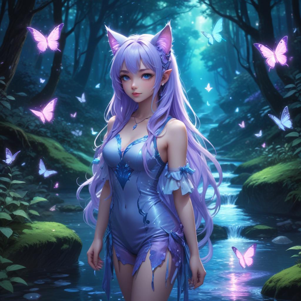nononr_妖精　蝶　ファンタジー　森　美少女　セクシー　獣耳　AI生産_123226398_p0