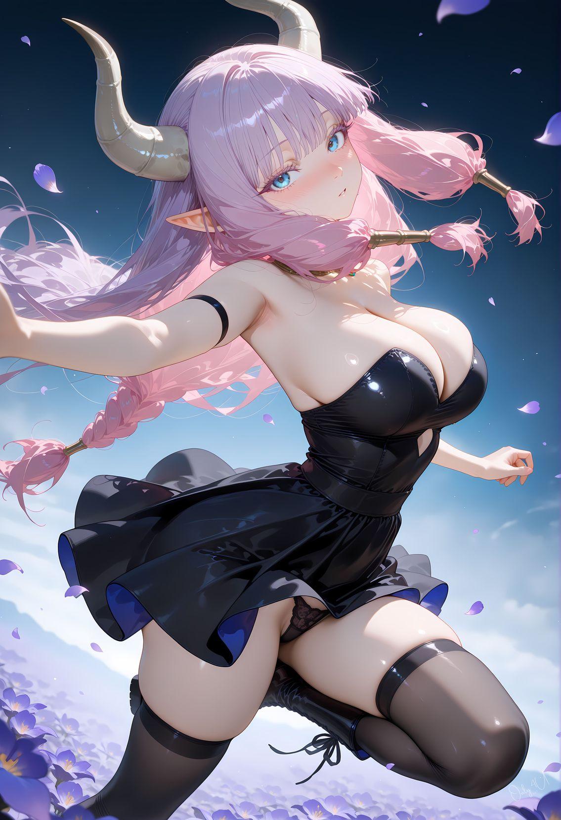 Only4uArt_Aura black dress frieren_130238681_p6