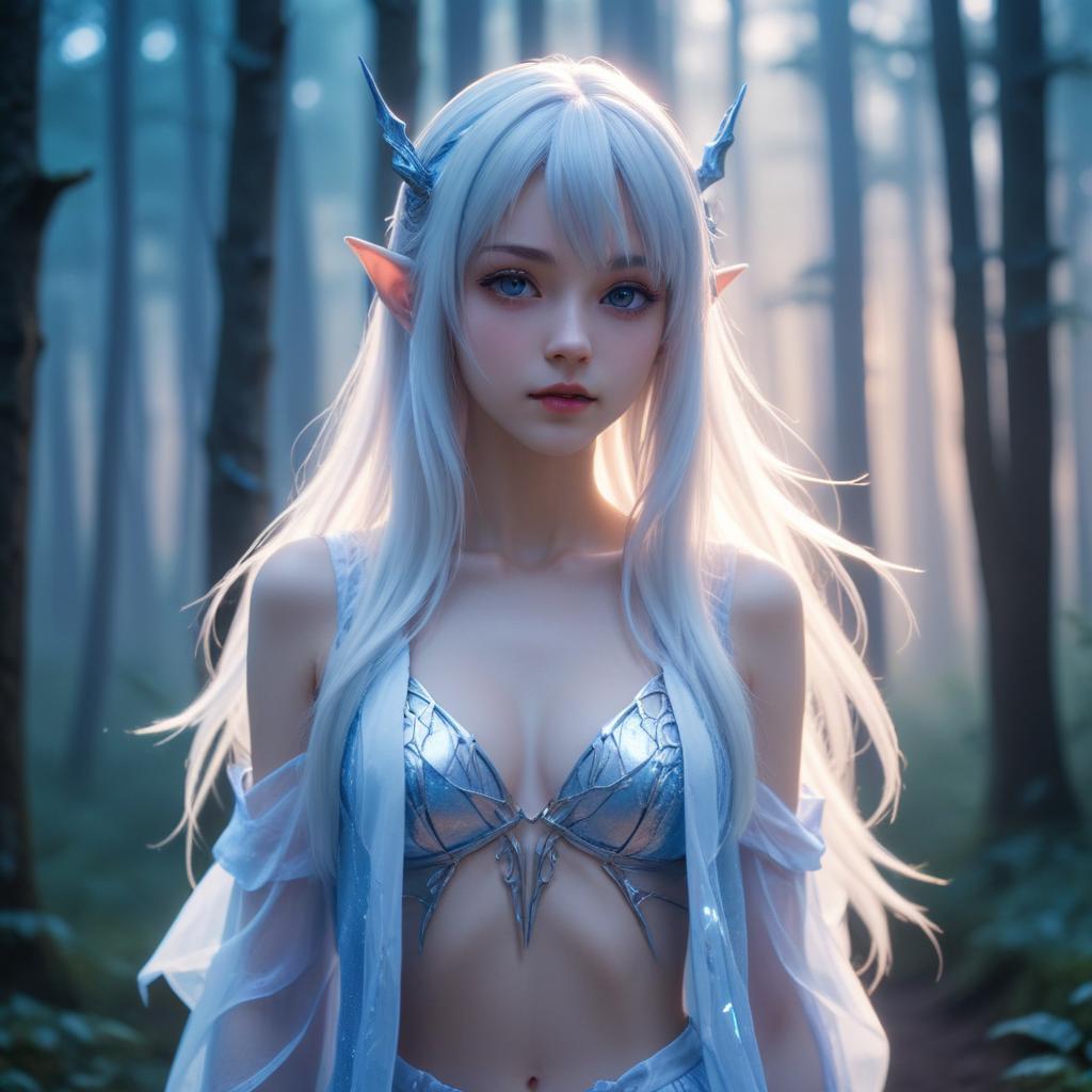 nononr_エルフ　美少女　金髪　青　白　AI生産_122406616_p0