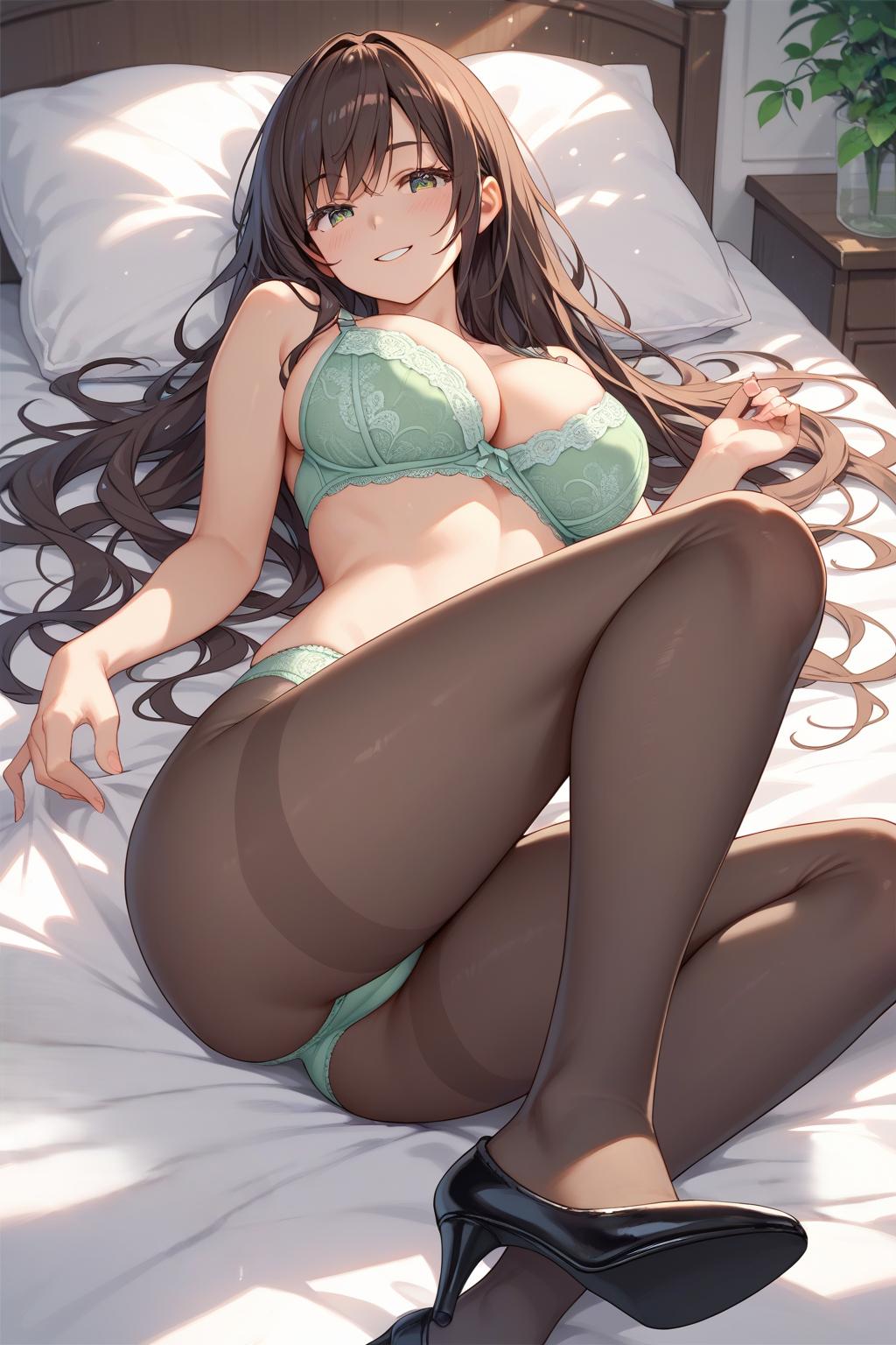 AIバブみ_黒パンスト美脚美女のAIイラスト_129695822_p1