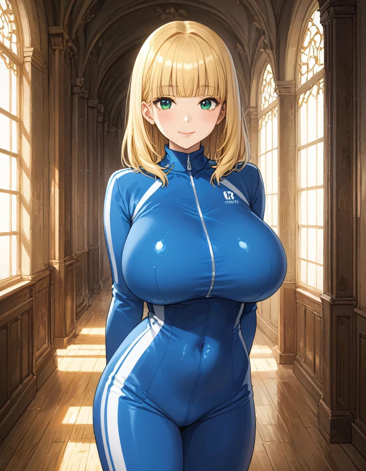 ユーキヒロ(自己紹介読んで)_ジャージ姿の金髪前髪ぱっつん爆乳お姉さん_129551076_p0
