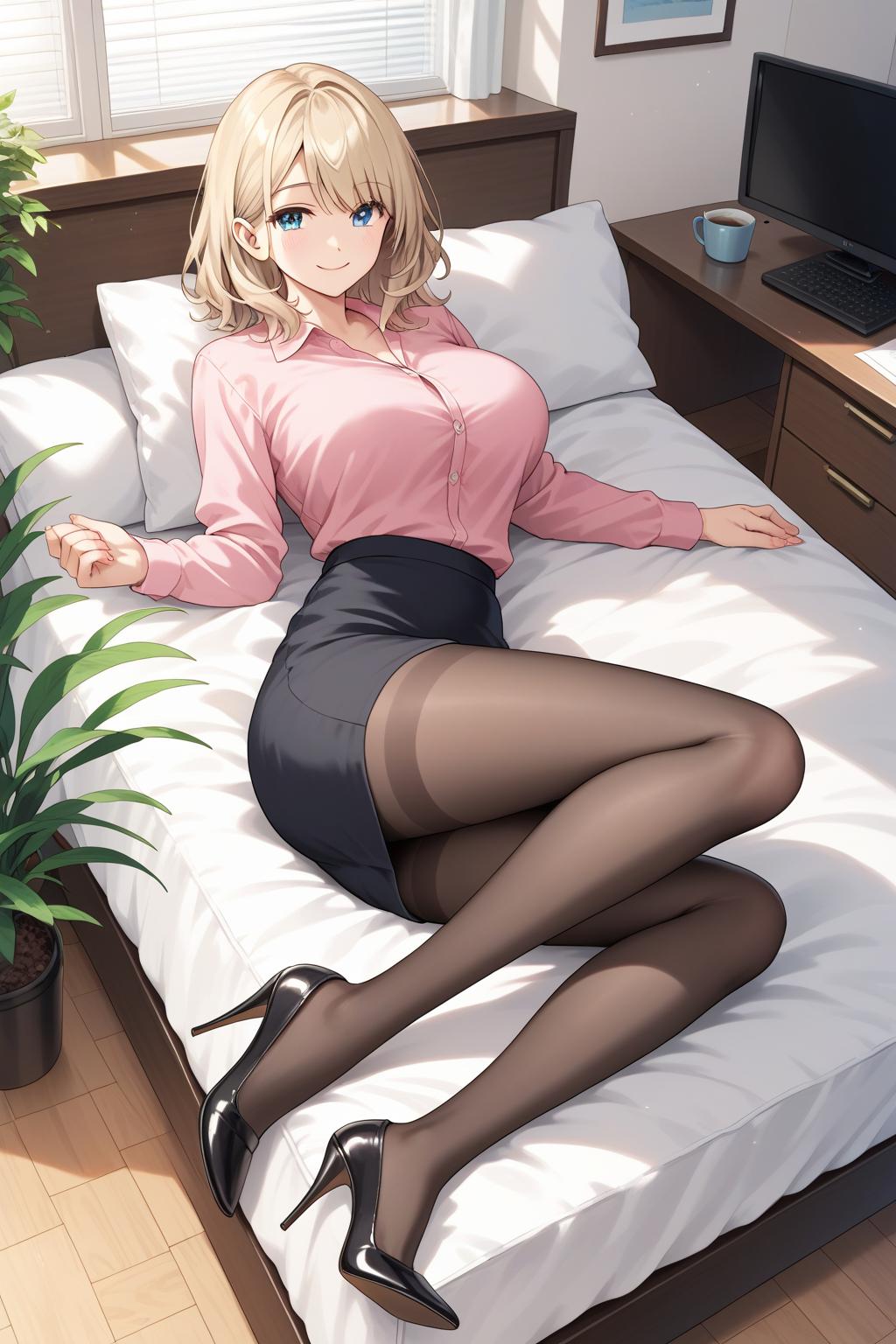 AIバブみ_黒パンスト美脚美女のAIイラスト_130376006_p2