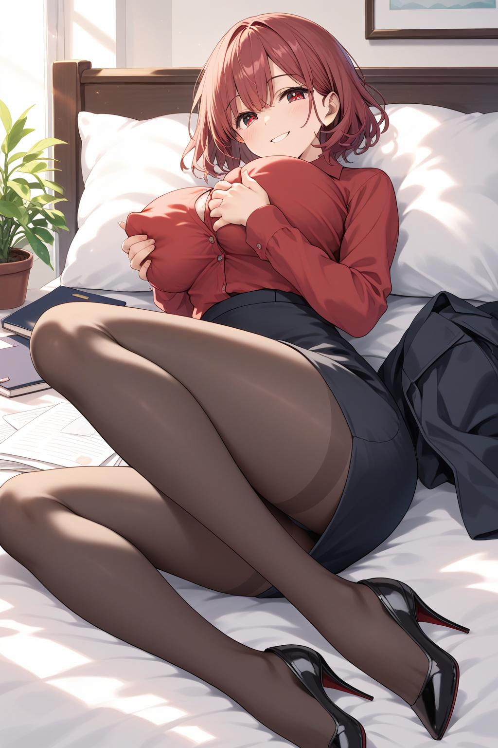 AIバブみ_黒パンスト美脚美女のAIイラスト_130303581_p0