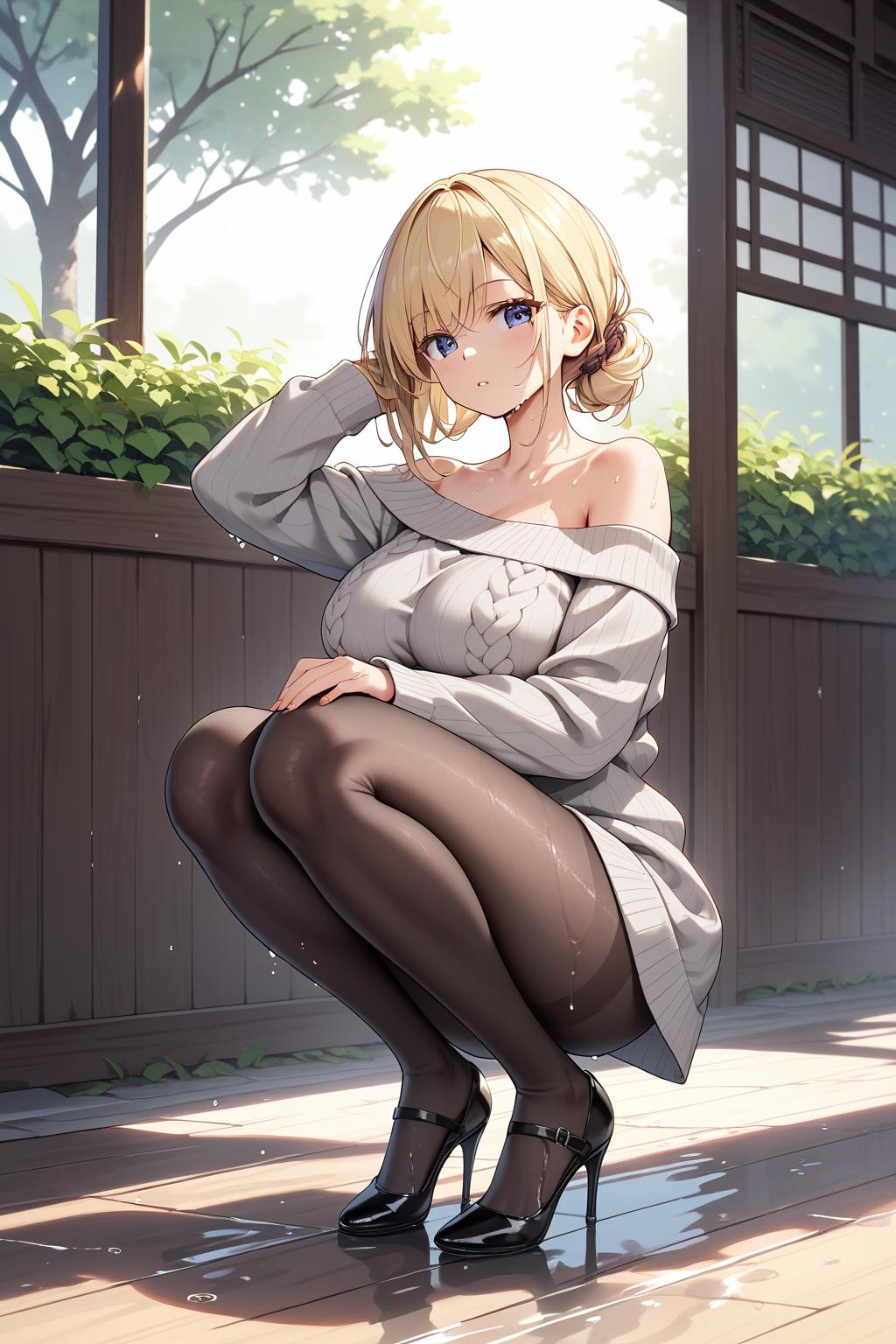 AIバブみ_黒パンスト美脚美女のAIイラスト_129880655_p2