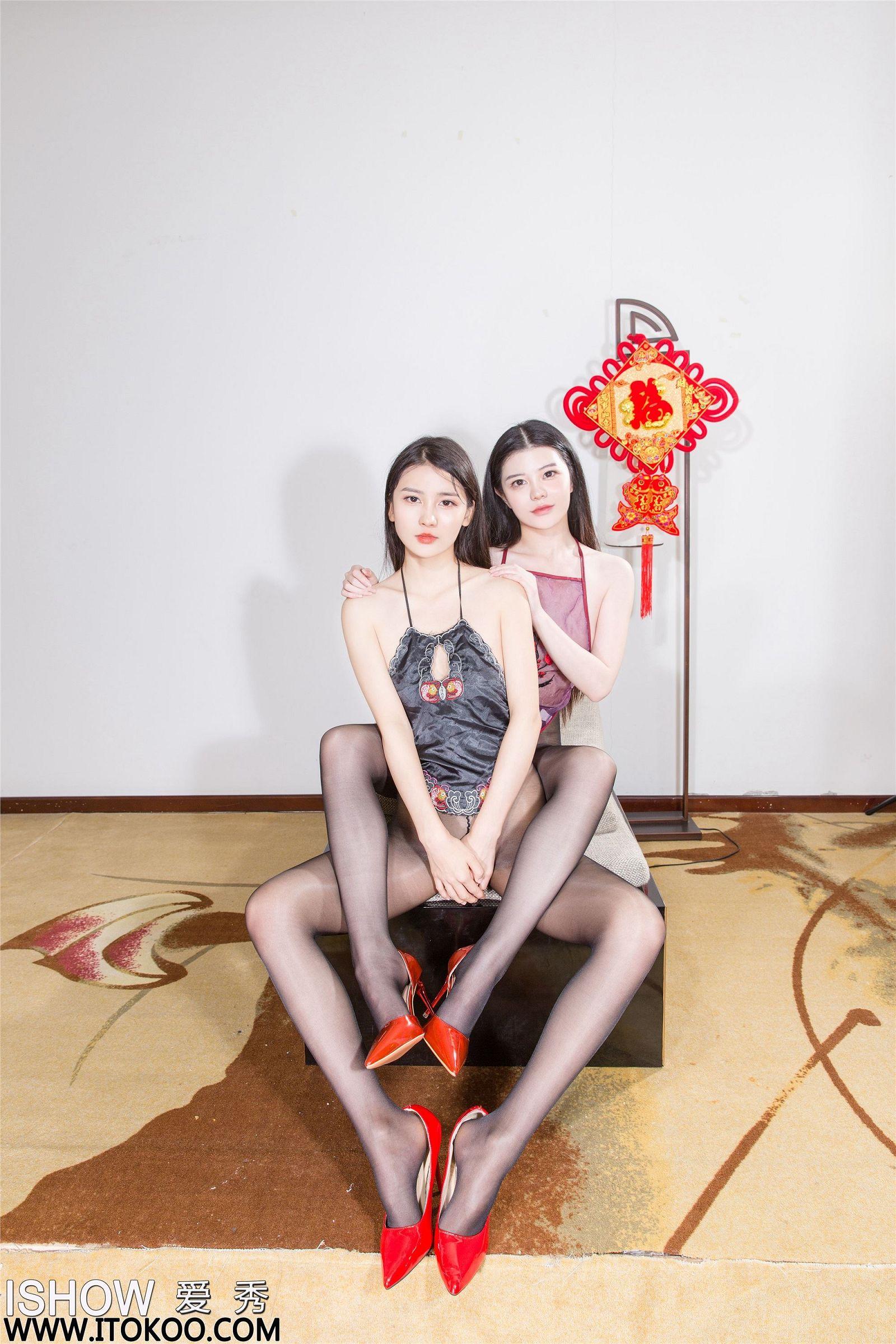 [ISHOW爱秀]2024-02-09 NO.403 林沐沐Liny ＆ 娜塔莉亚Natalia 双珑戏足_p004