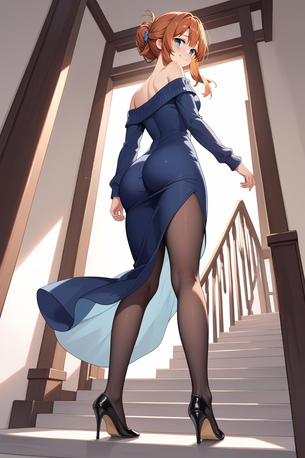 AIバブみ_黒パンスト美脚美女のAIイラスト_130186776_p1