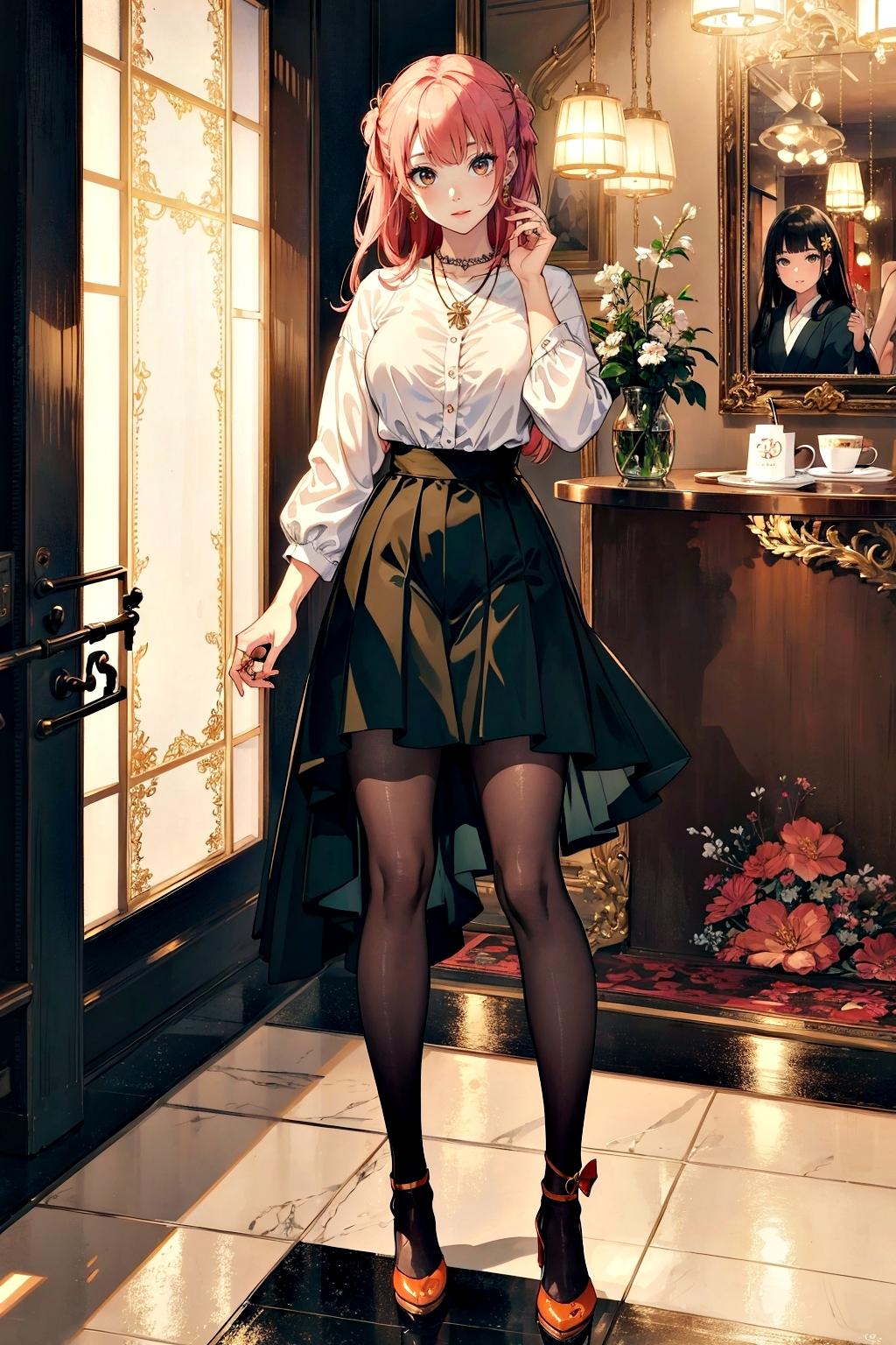 あらぶるま araburuma_黒ストッキングを履いたピンク髪の美女_114284588_p0