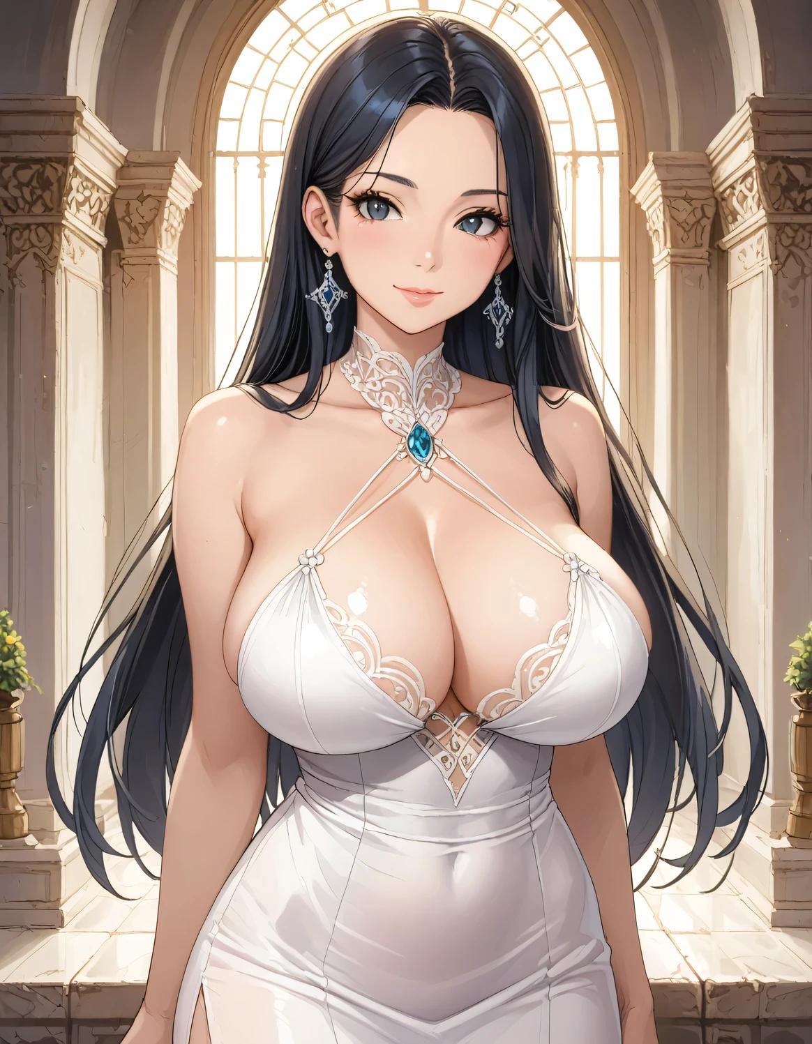 ユーキヒロ(自己紹介読んで)_ドレス姿の黒髪ロング爆乳お姉さん_129718039_p0