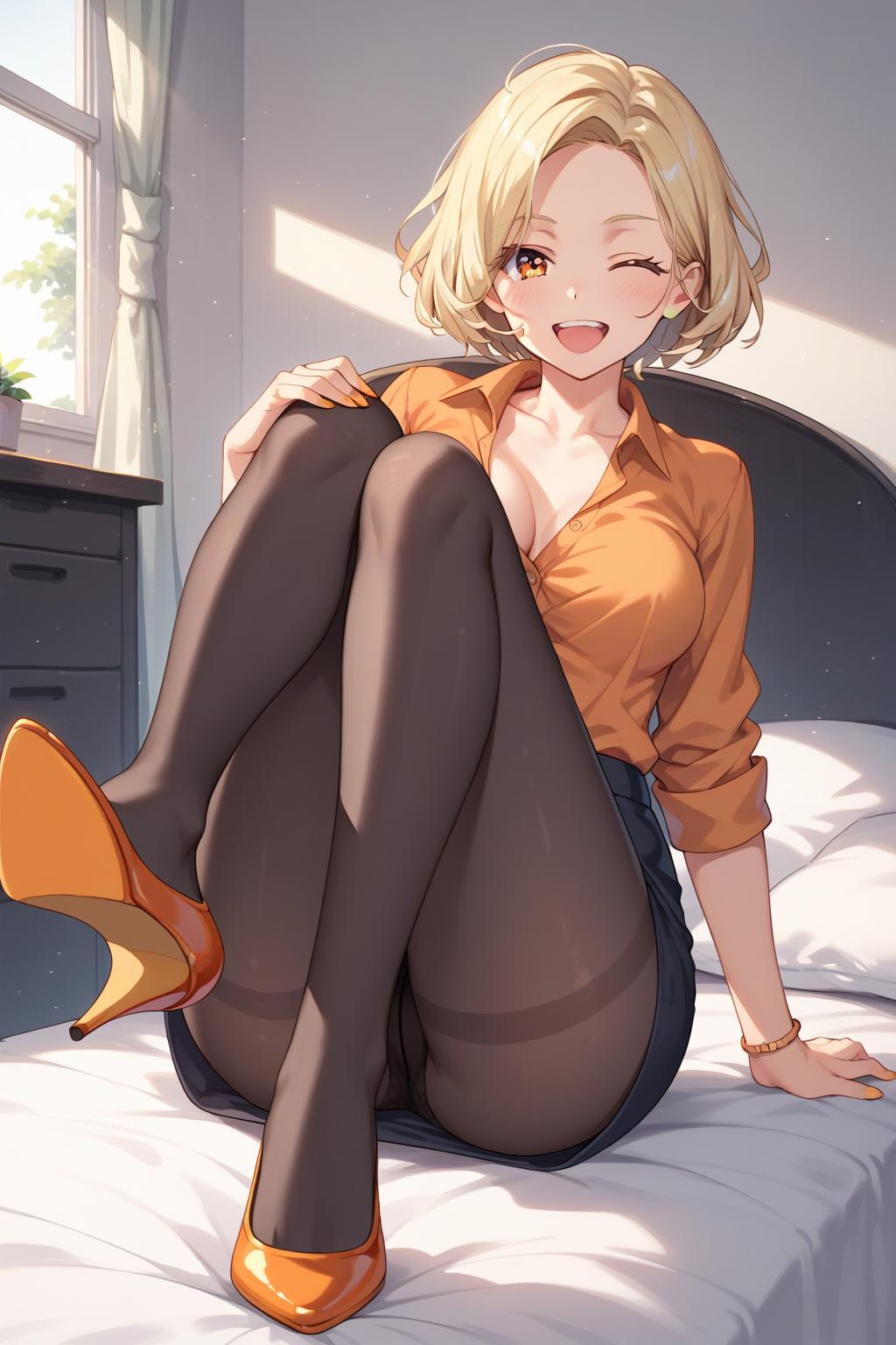 AIバブみ_黒パンスト美脚美女のAIイラスト_129562365_p1