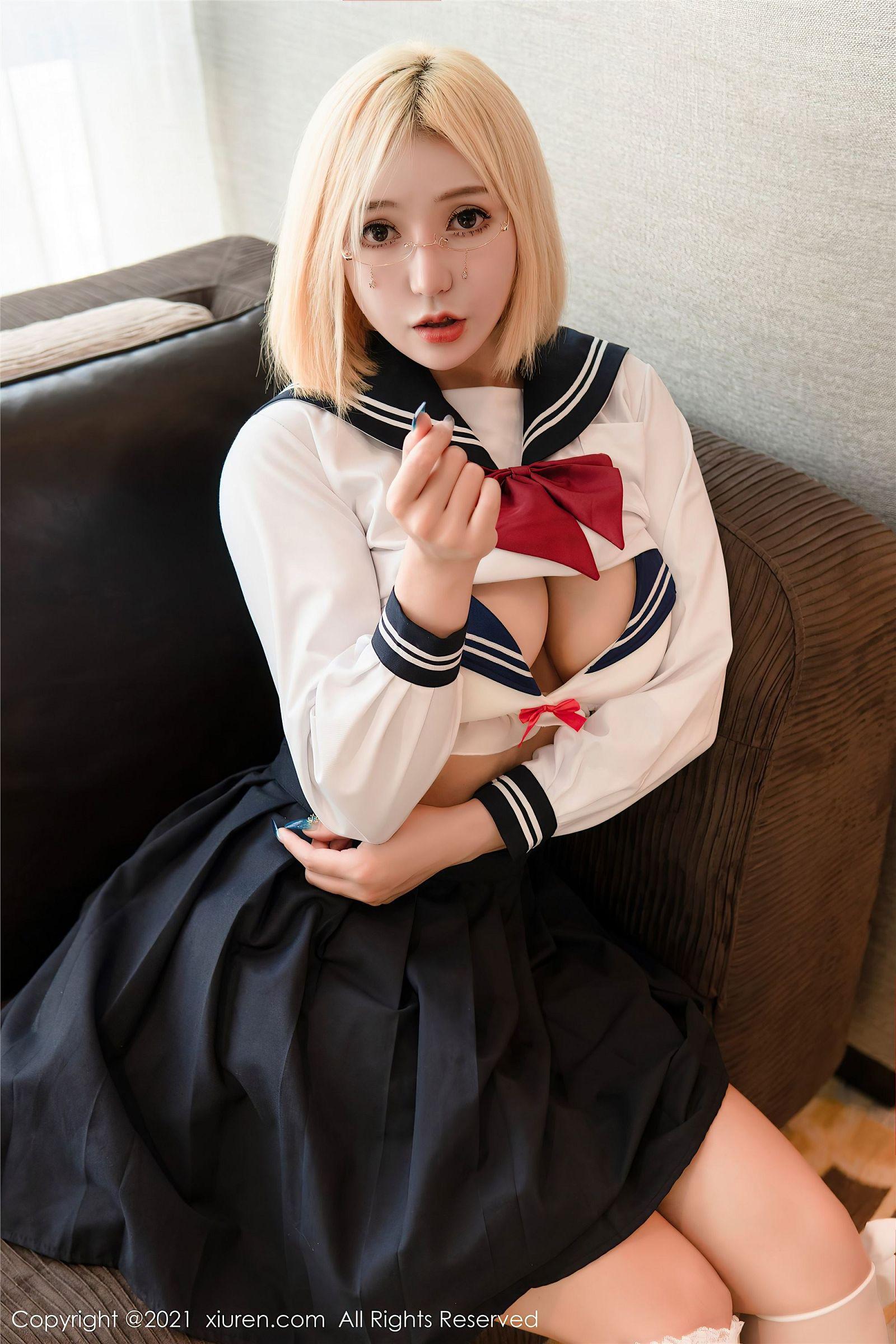 [XIUREN秀人网] 2021.03.04 NO.3163 文静儿 校服 美胸_p061