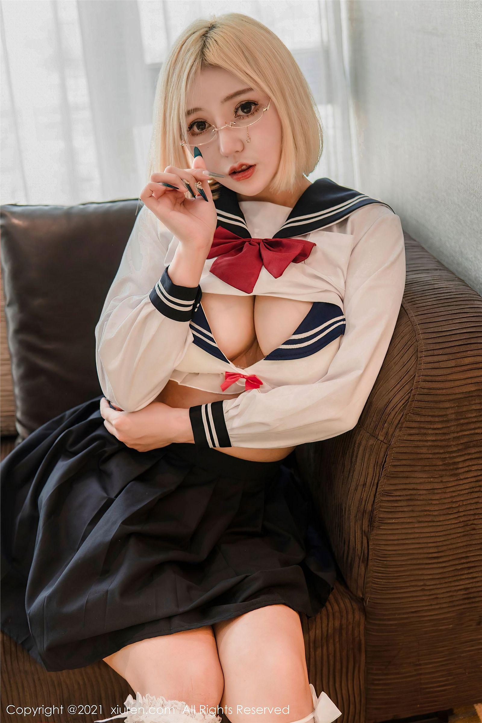 [XIUREN秀人网] 2021.03.04 NO.3163 文静儿 校服 美胸_p056