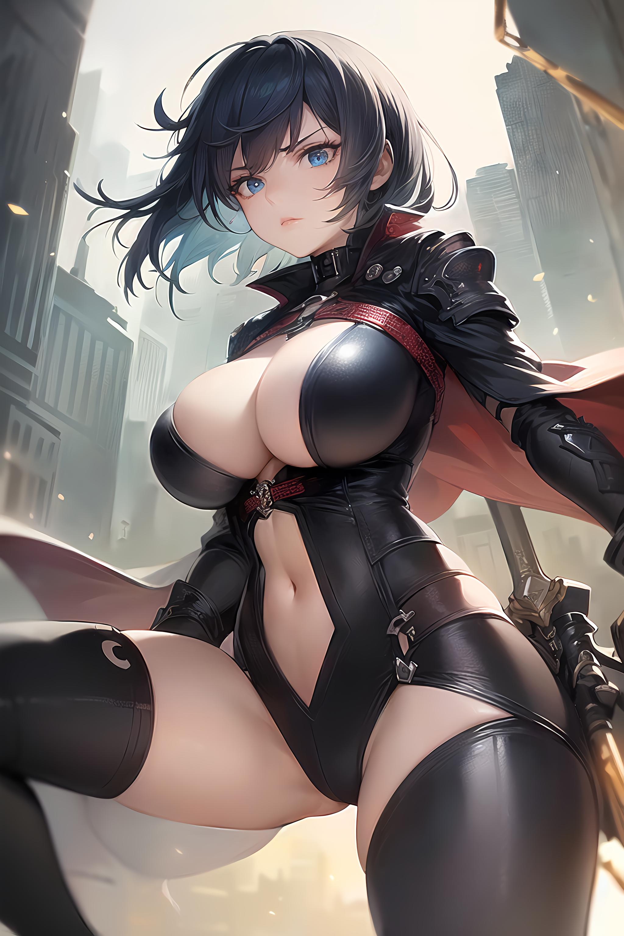 ricotte_③ waist-cape armor × cyberpunk_107712218_p0