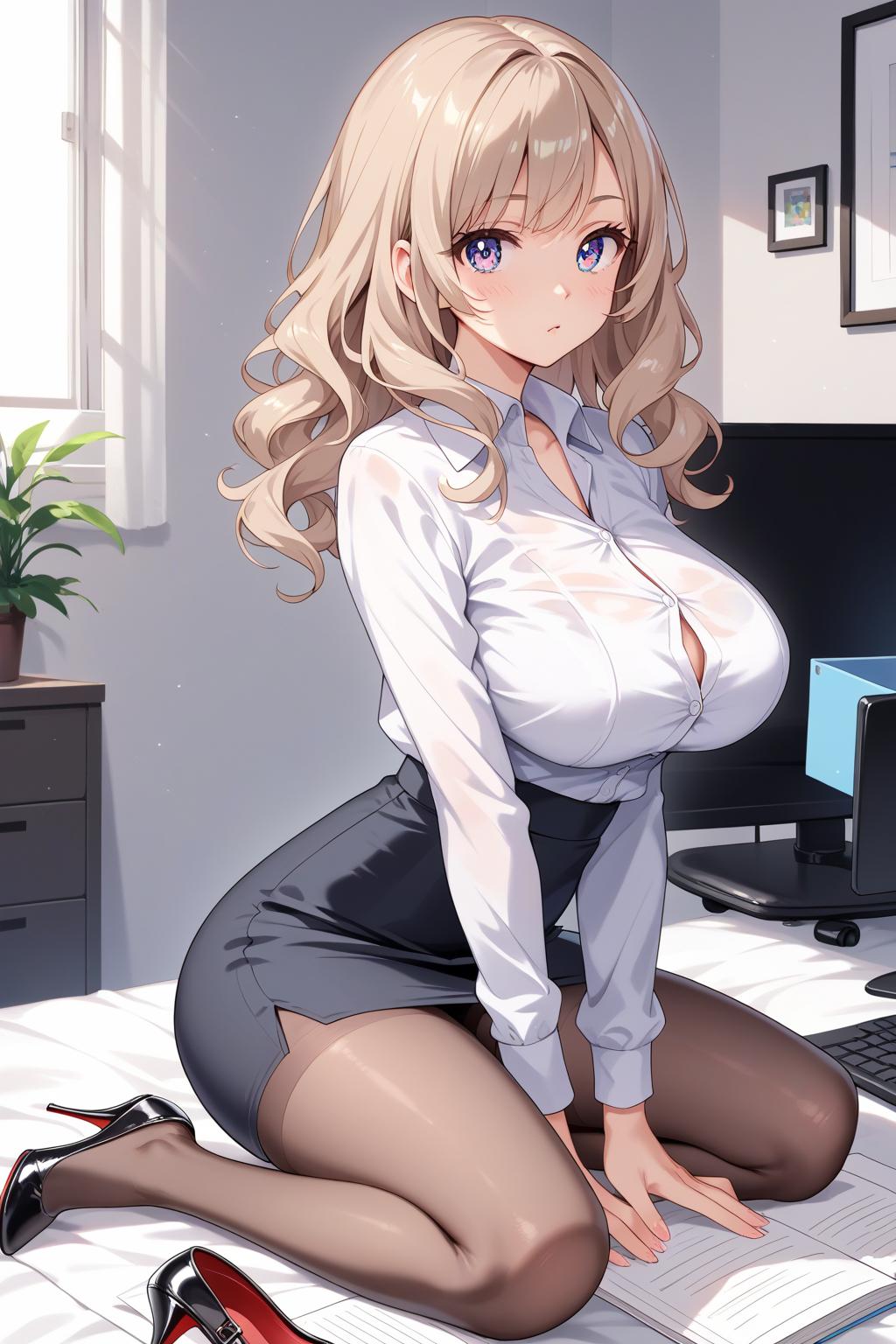 AIバブみ_黒パンスト美脚美女のAIイラスト_130770427_p2