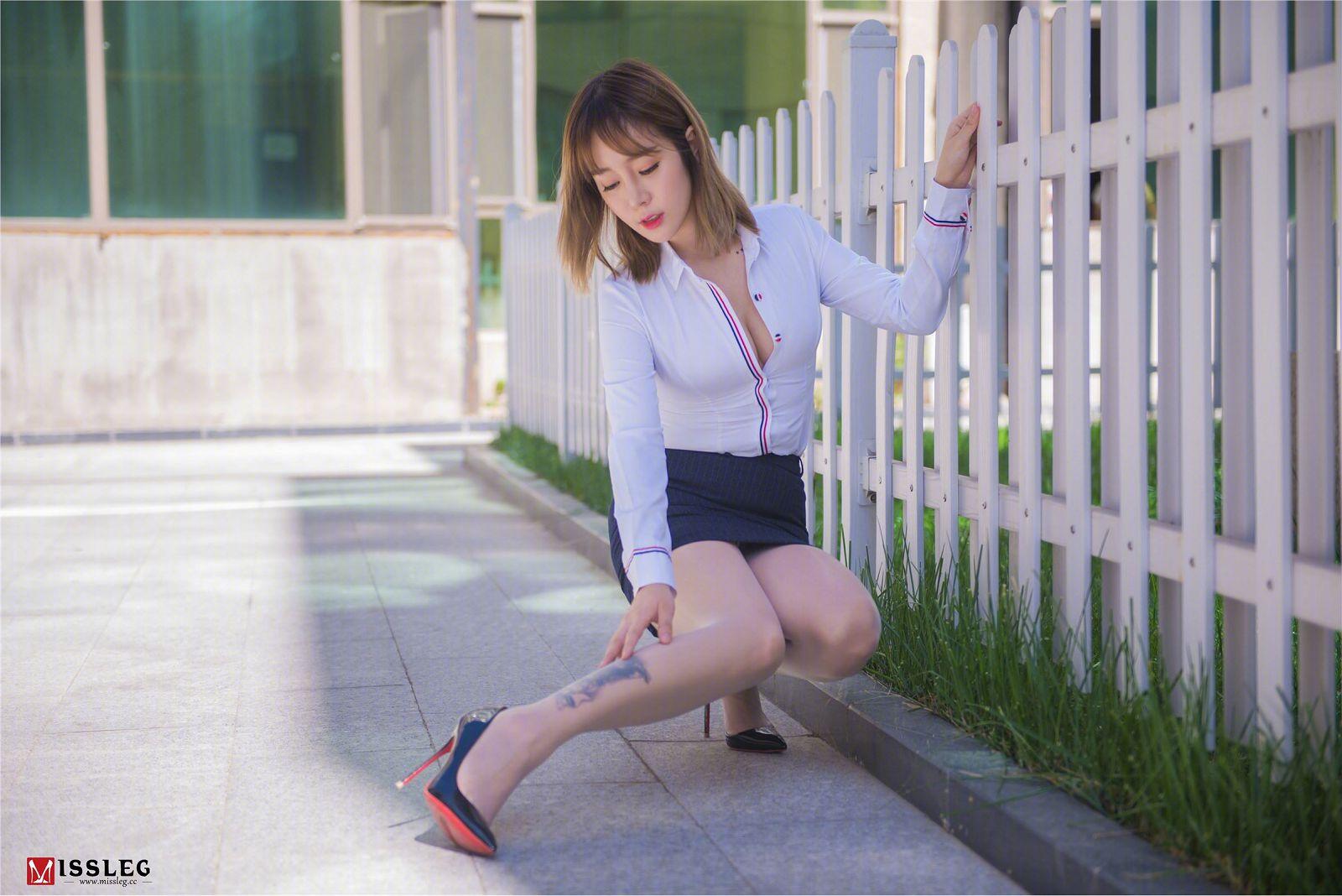 [MISSLEG蜜丝] 官方原版 钻石会员V系列 V003 王雨纯《撕裂的OL》_p007