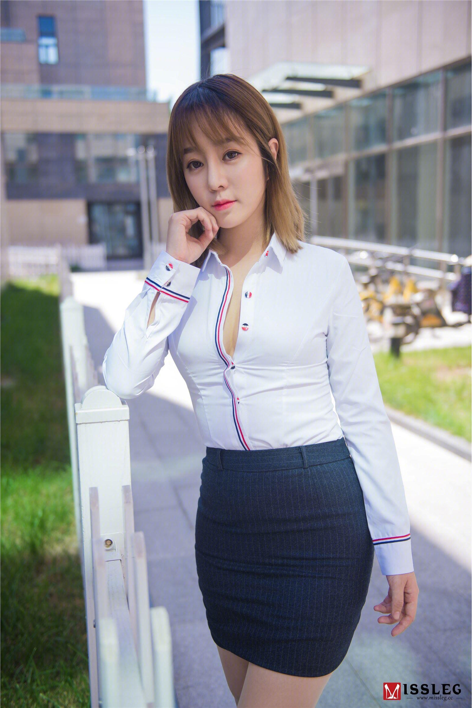 [MISSLEG蜜丝] 官方原版 钻石会员V系列 V003 王雨纯《撕裂的OL》_p004