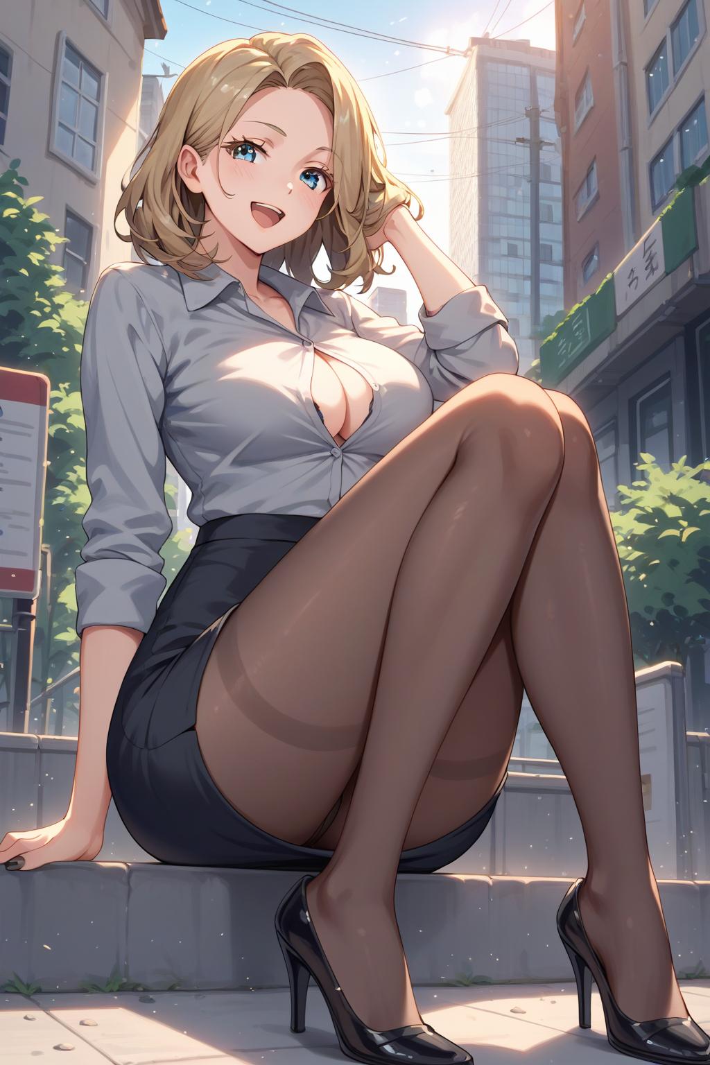 AIバブみ_黒パンスト美脚美女のAIイラスト_131559334_p2