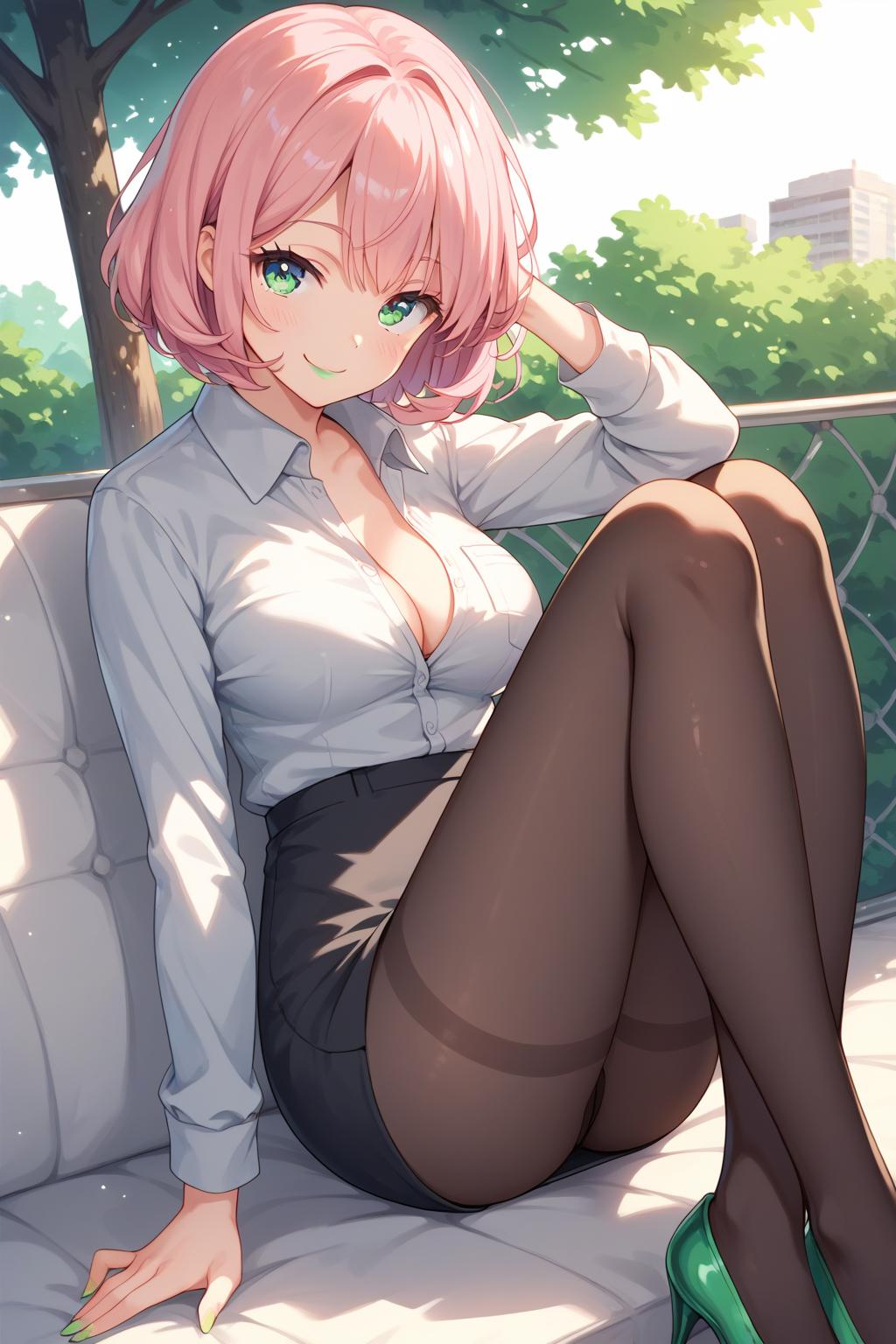 AIバブみ_黒パンスト美脚美女のAIイラスト_131517352_p0