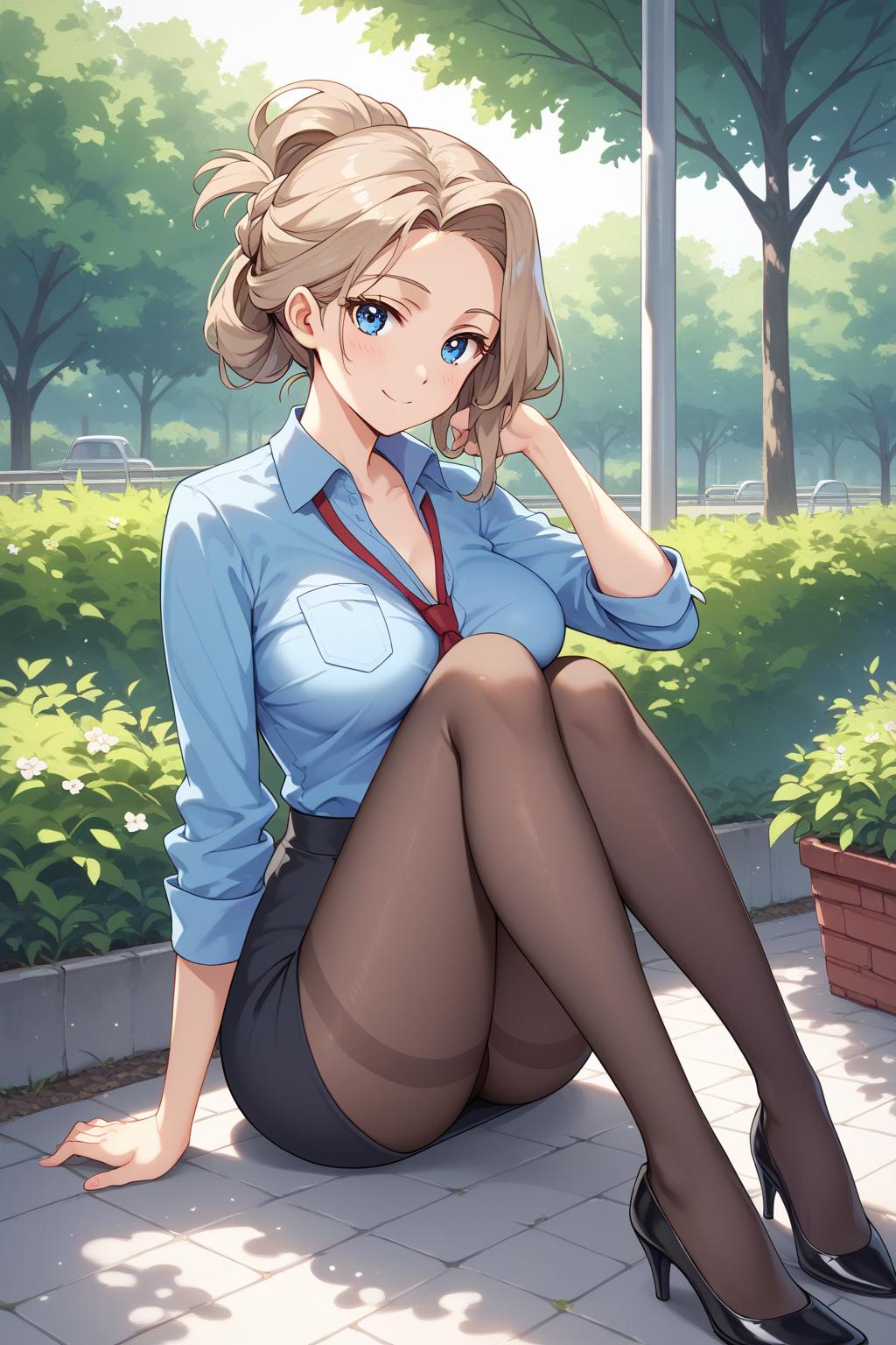 AIバブみ_黒パンスト美脚美女のAIイラスト_131563552_p2