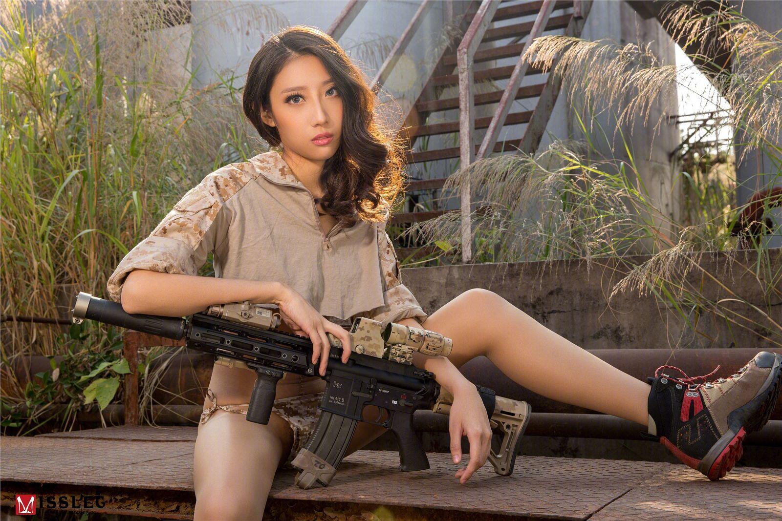 [MISSLEG蜜丝] 钻石会员V系列 V008 凌宝儿《HK416迷彩&黑色包裹下的紫》_p089