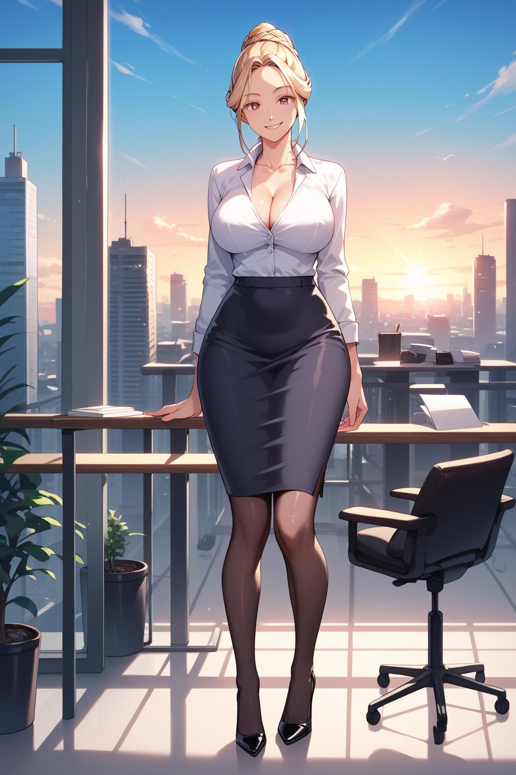 AIバブみ_黒パンスト美脚美女のAIイラスト_131481357_p0