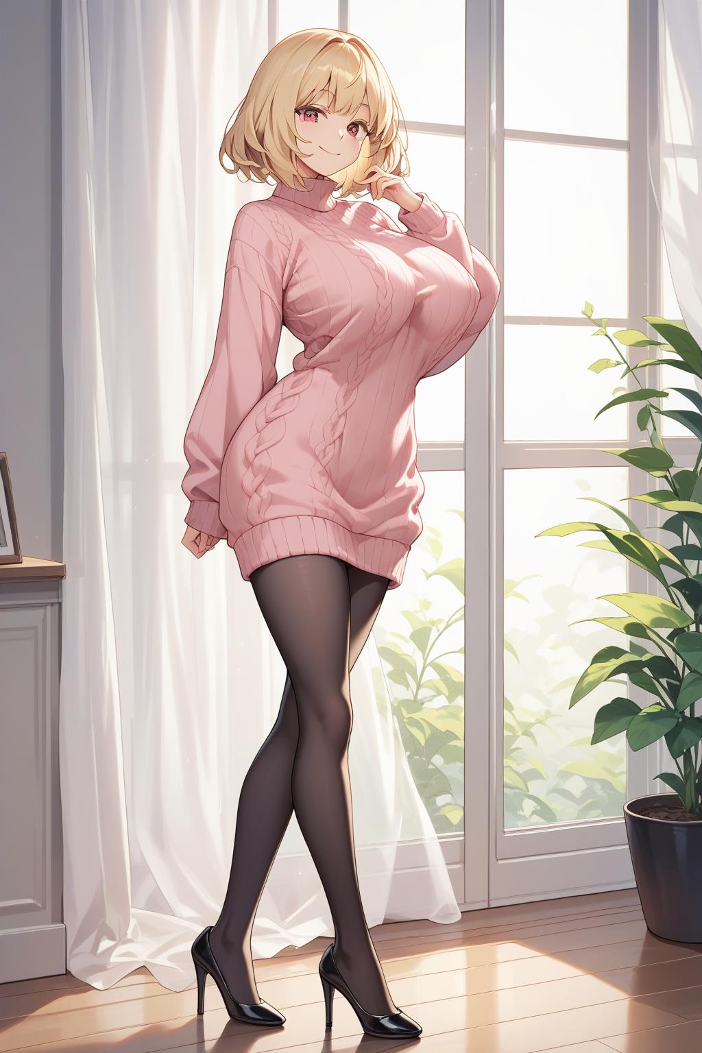 AIバブみ_黒パンスト美脚美女のAIイラスト_132738721_p0