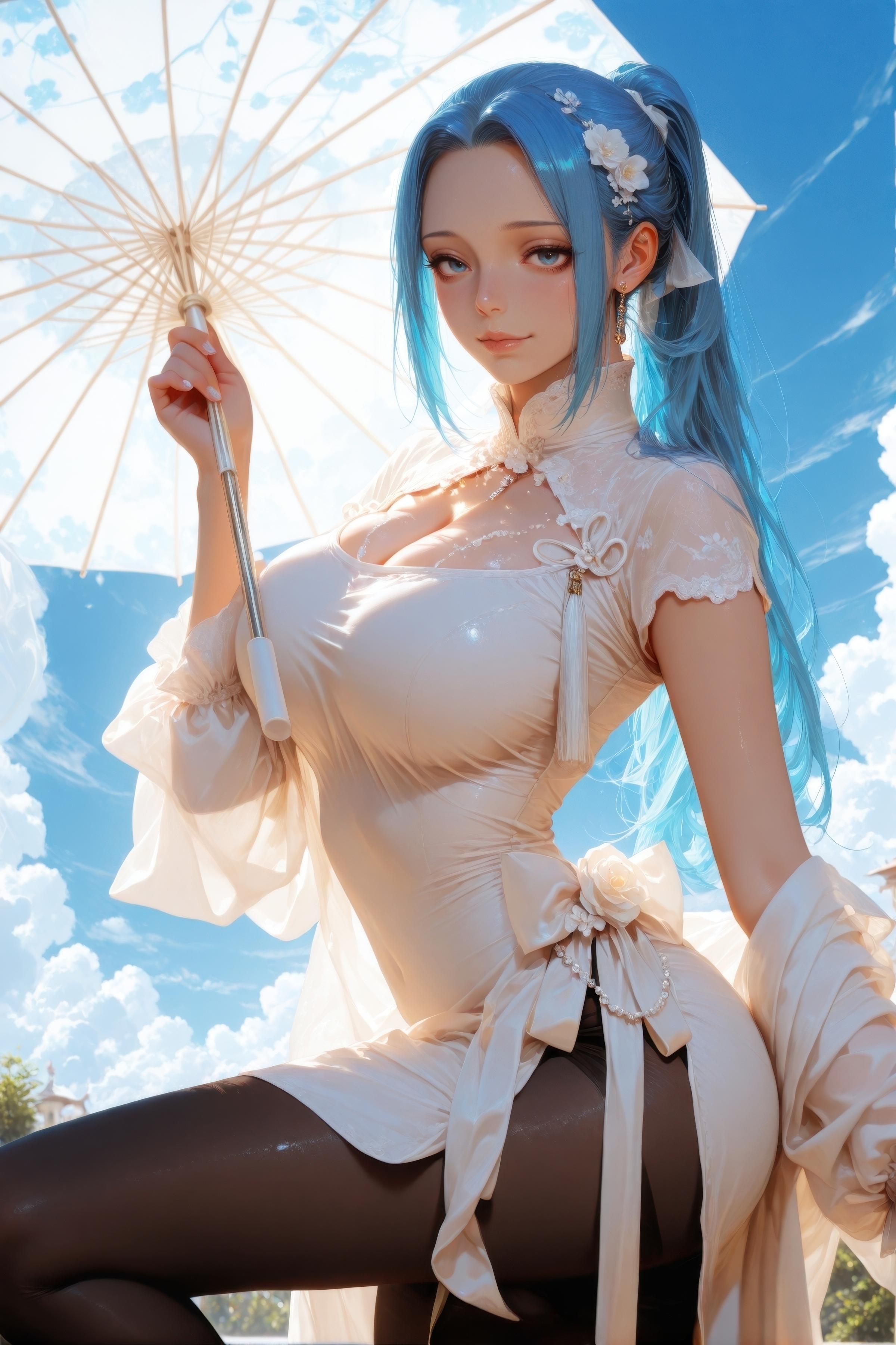 黑榴火_海贼王微微白旗袍12张_132543827_p0