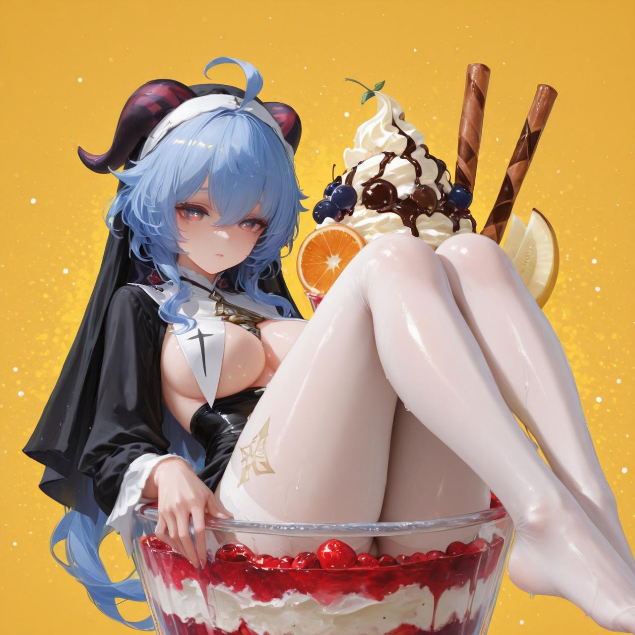 锐子_炎炎夏日，要来一份椰羊特调吗～_131466954_p2