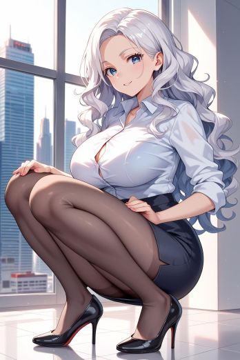 AIバブみ_黒パンスト美脚美女のAIイラスト_122853126_p0