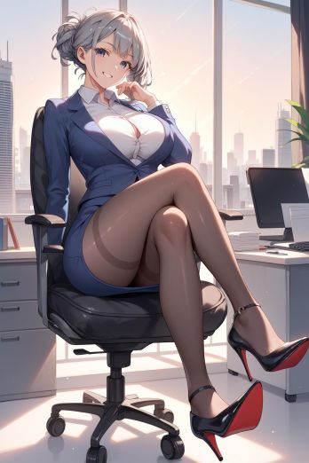 AIバブみ_黒パンスト美脚美女のAIイラスト_128958094_p1