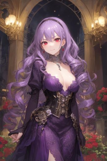 chastity✨AIイラスト_紫髪ロング悪役令嬢ちゃん HolaraAI_128327399_p2