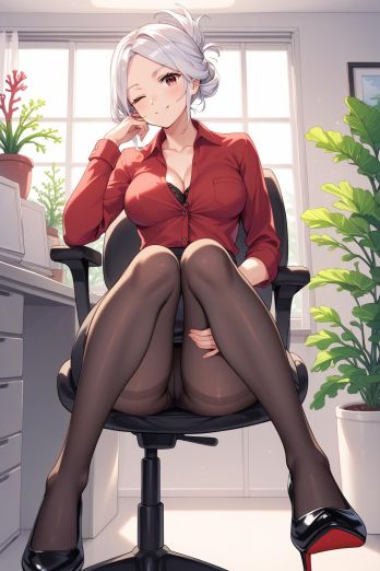 AIバブみ_黒パンスト美脚美女のAIイラスト_127997865_p0