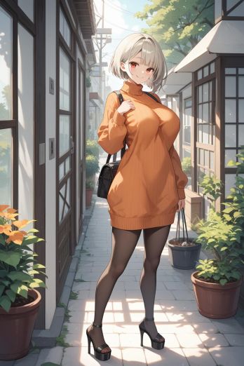 AIバブみ_黒パンスト美脚美女のAIイラスト_125017435_p1