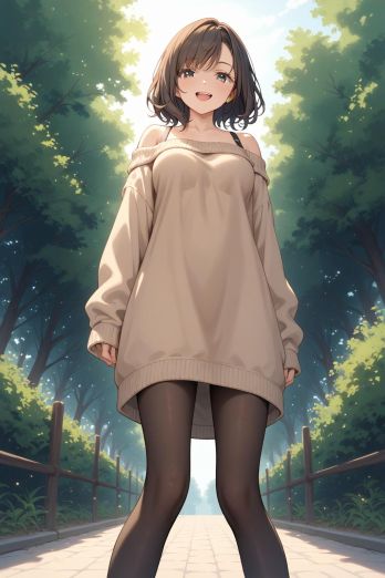 AIバブみ_黒パンスト美脚美女のAIイラスト_123522795_p1