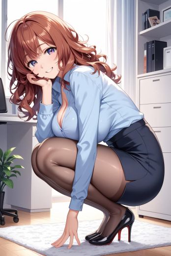 AIバブみ_黒パンスト美脚美女のAIイラスト_129280807_p2