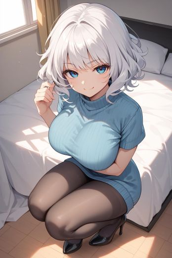 AIバブみ_黒パンスト美脚美女のAIイラスト_130039071_p0