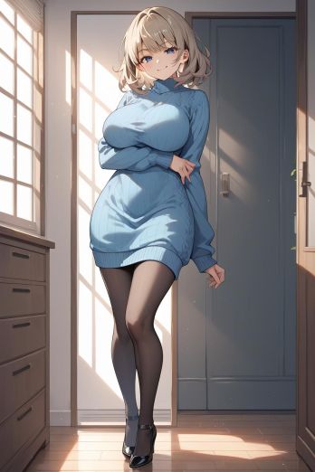 AIバブみ_黒パンスト美脚美女のAIイラスト_132662607_p1